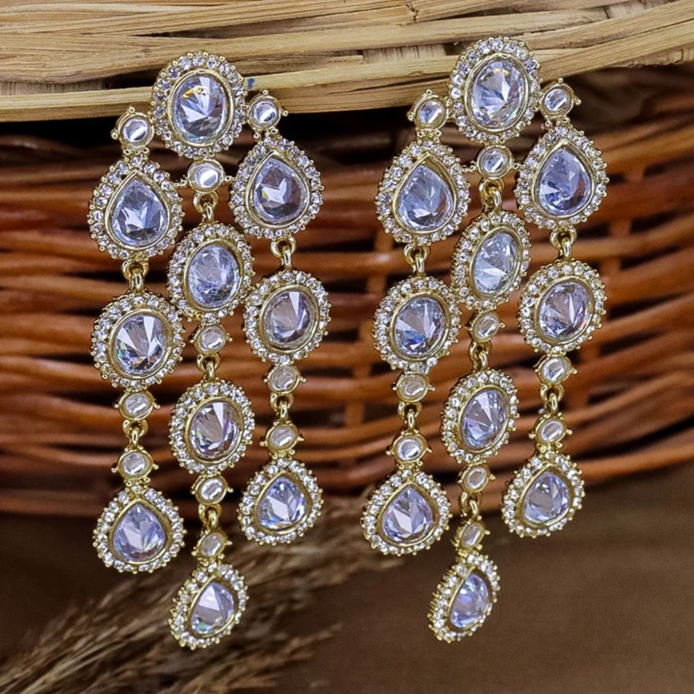Elegant Gold and Silver Dangle Earrings
